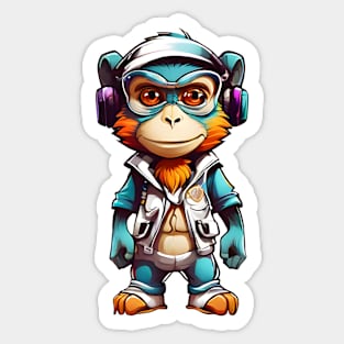 monkey gamer Sticker